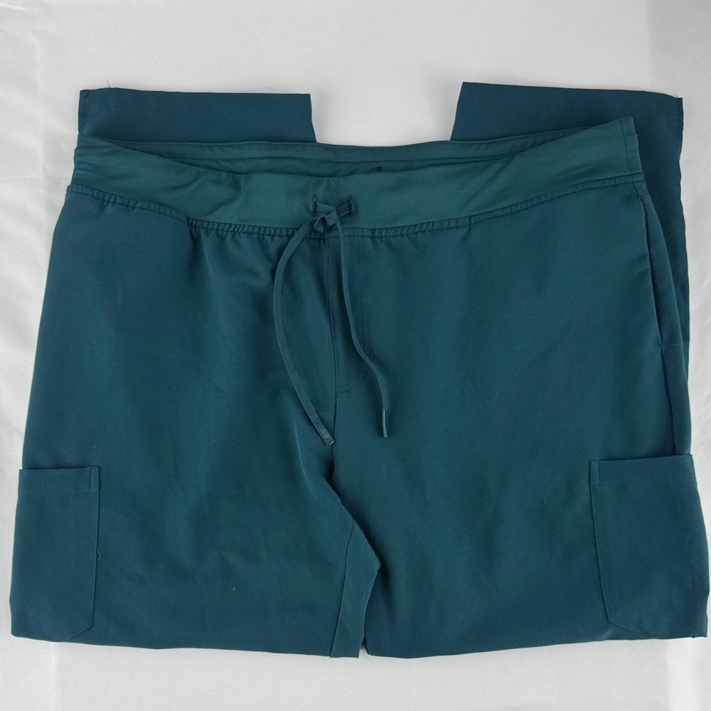 Mandala Teal Drawstring Scrub Pants w/Side Pockets